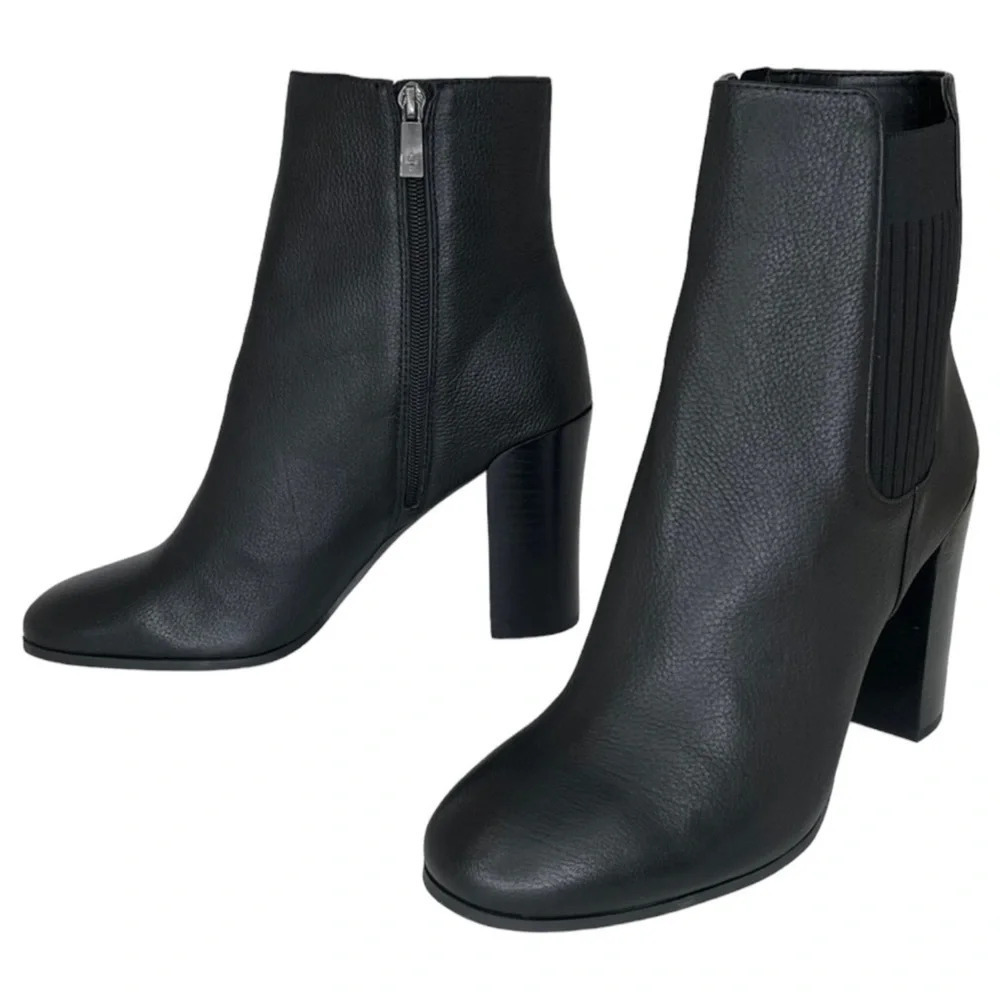 Kenneth Cole NY Justin Black Leather Womens Heeled Ankle Boots Size 10M - Picture 9 of 11